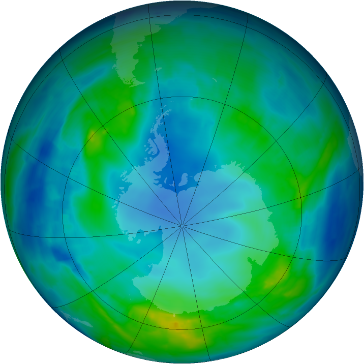 Antarctic ozone map for 04 May 2014